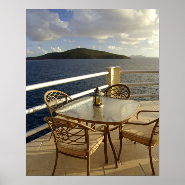 Póster Caribe, Ilhas Virgens dos EUA, St. Thomas. Vista (Frente)