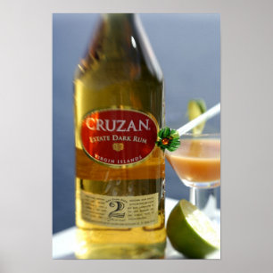 Póster Caribe, Ilhas Virgens. Escuro de Cruzan