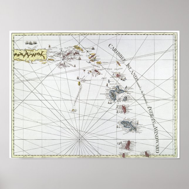 PÓSTER CARIBE: MAP, 1775 (Frente)