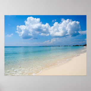 Póster Caribe - praia de sete milhas - Cayman Islands