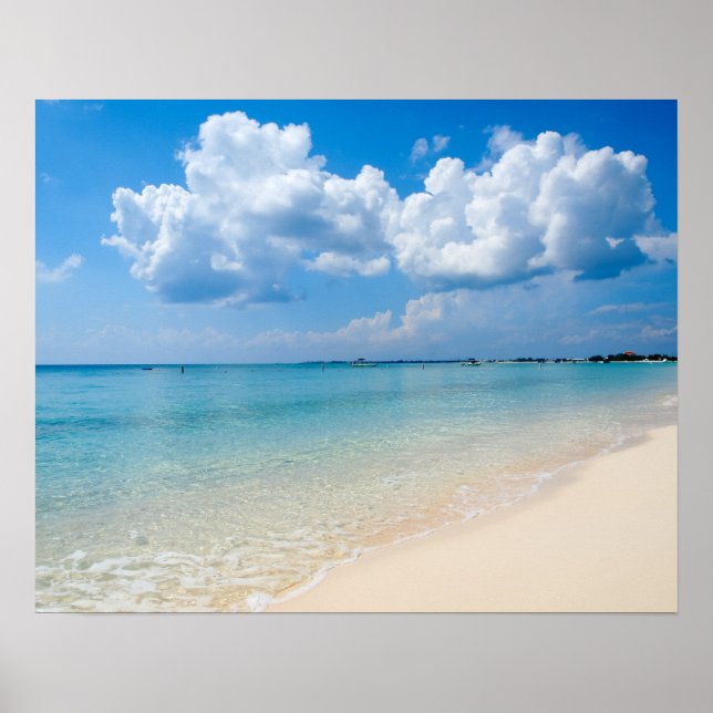 Póster Caribe - Praia dos Sete Milhas - Ilhas Cayman (Frente)
