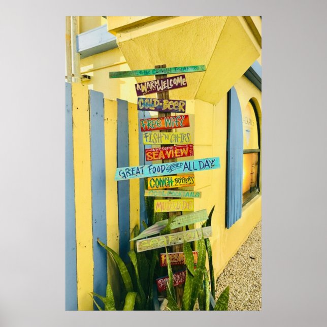 Poster Caribe Sinal de Tiki" Fotografia (Frente)