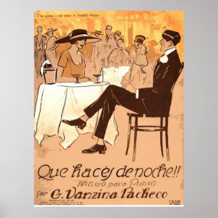 Poster Caricatura Argentina - 1920 Vintage - Música Folha