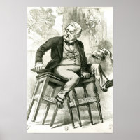Caricatura de Adolphe Thiers entre dois