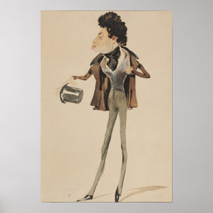 Poster Caricatura de Alexander Dumas Pere