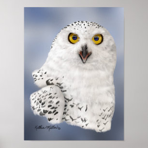Poster Caricatura de Coruja da Neve