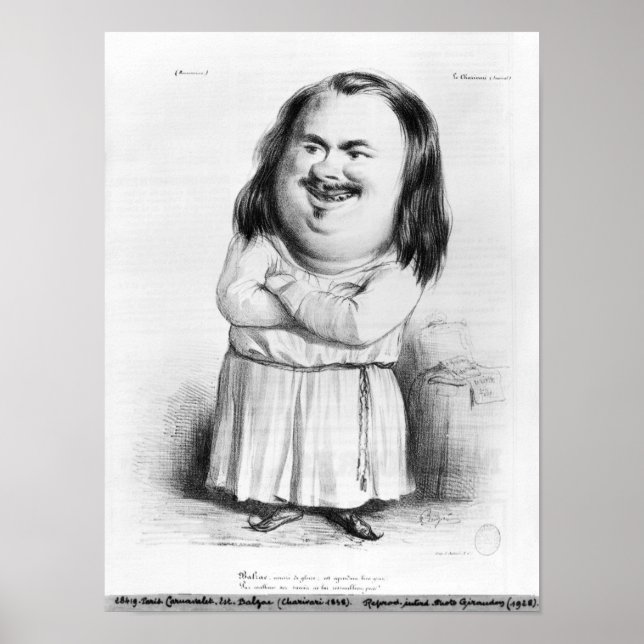 Poster Caricatura de Honore de Balzac (Frente)
