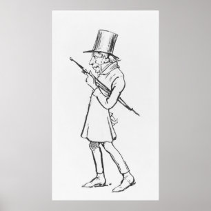 Poster Caricatura de Soren Aabye Kierkegaard