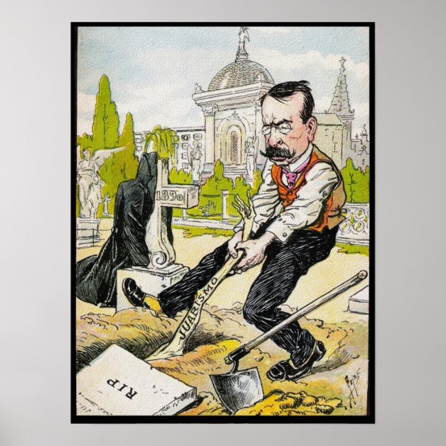 Póster Caricatura Vintage, Argentina, 1907 (Frente)