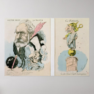 Poster Caricaturas de Victor Hugo e de Napoleon III