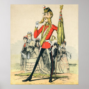 Póster Caricature of a Victorian British Soldier