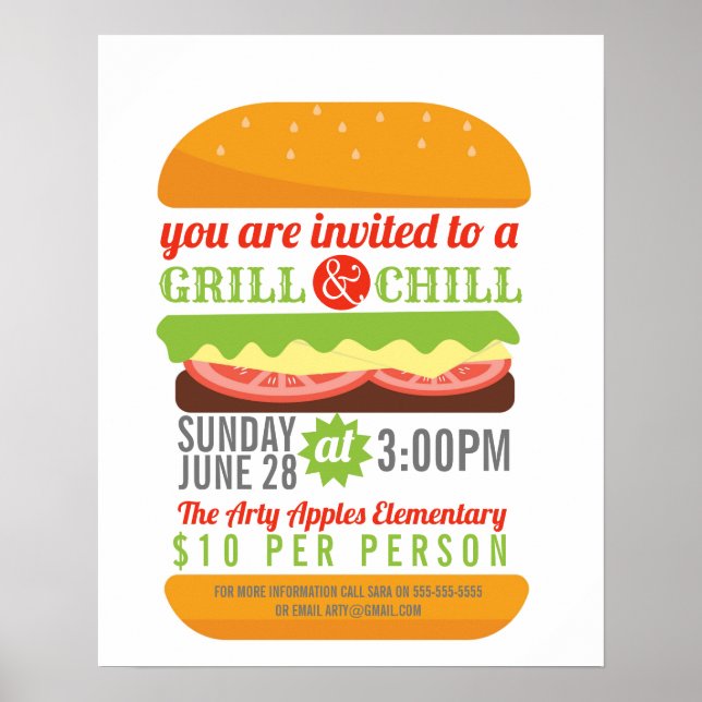 Poster Caridade da escola de angariação de fundos de chur (Frente)