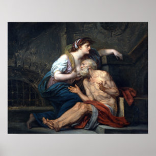 Poster Caridade de Jean-Baptiste Greuze Cimon e