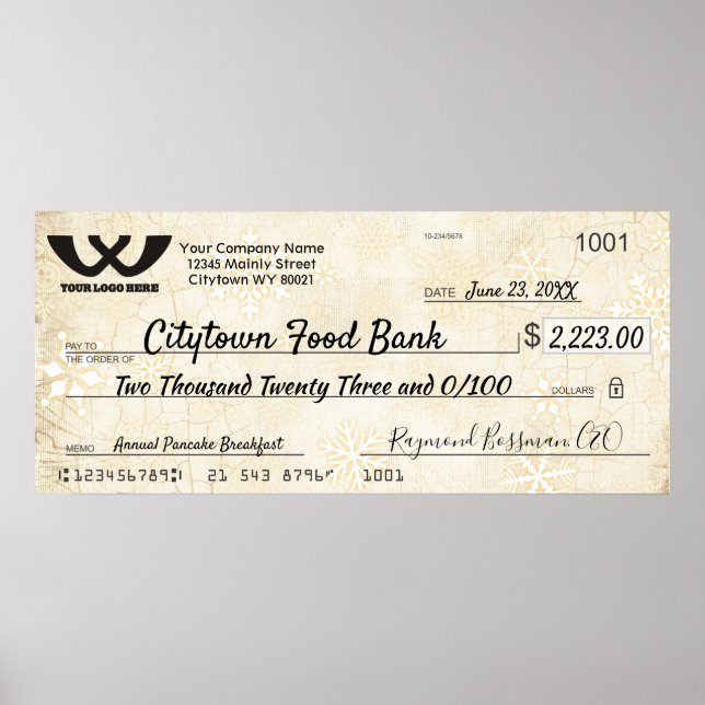 Poster Caridade gigante Faux checar flocos de neve de Nat (Frente)