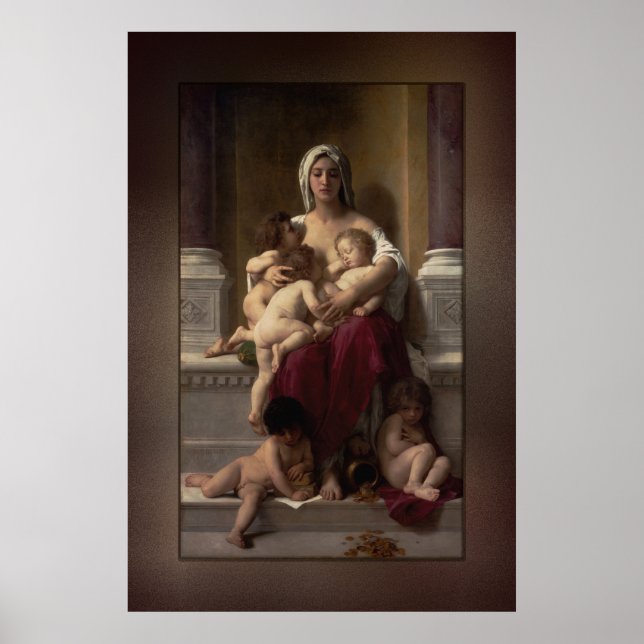 Poster Caridade por William Adolphe Bouguereau (Frente)