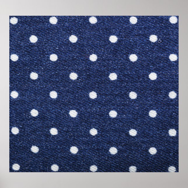 Poster Carimbo de ervilha: textura do tecido de denim. (Frente)