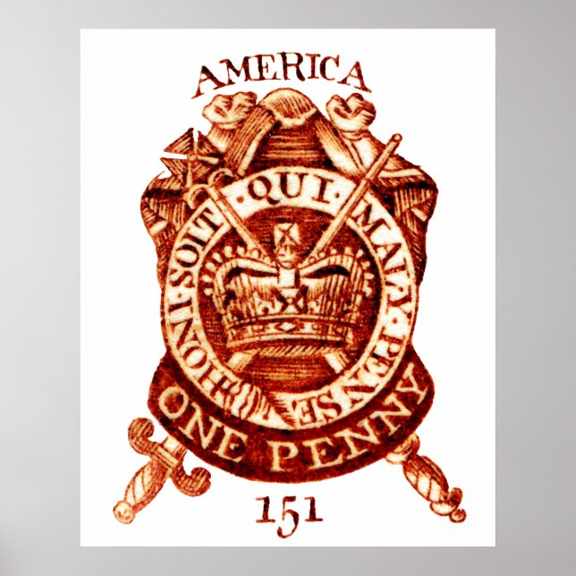 Póster Carimbo de Imposto Americano 1765 (Frente)