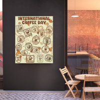 Carimbo Internacional de Vintagem do Dia do Café