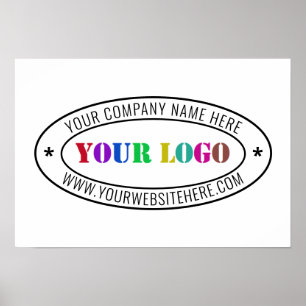 Poster Carimbo Personalizado da Empresa de Logotipo Comer
