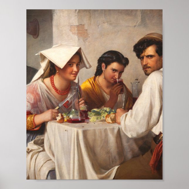 Poster Carl Bloch Em Uma Osteria Romana (Frente)