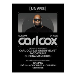 Póster Carl Cox - Event - [UNVRS] Poster