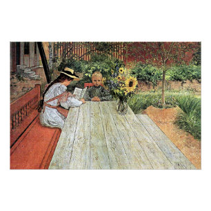Póster Carl Larsson - A Primeira Lição