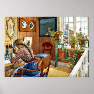 Póster Carl Larsson art - Correspondência