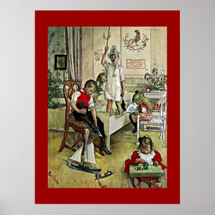Poster Carl Larsson art: Manhã de Natal
