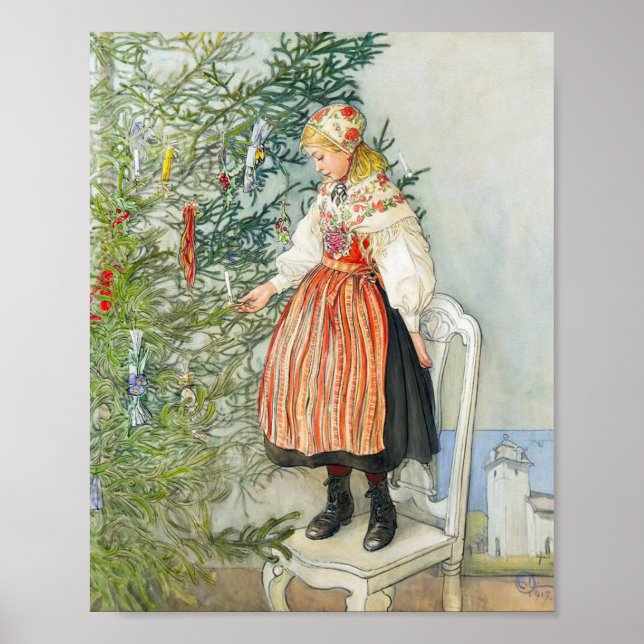 Poster Carl Larsson Árvore de Natal (Frente)
