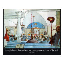 Carl Larsson Church, com Salm 122, fiquei feliz