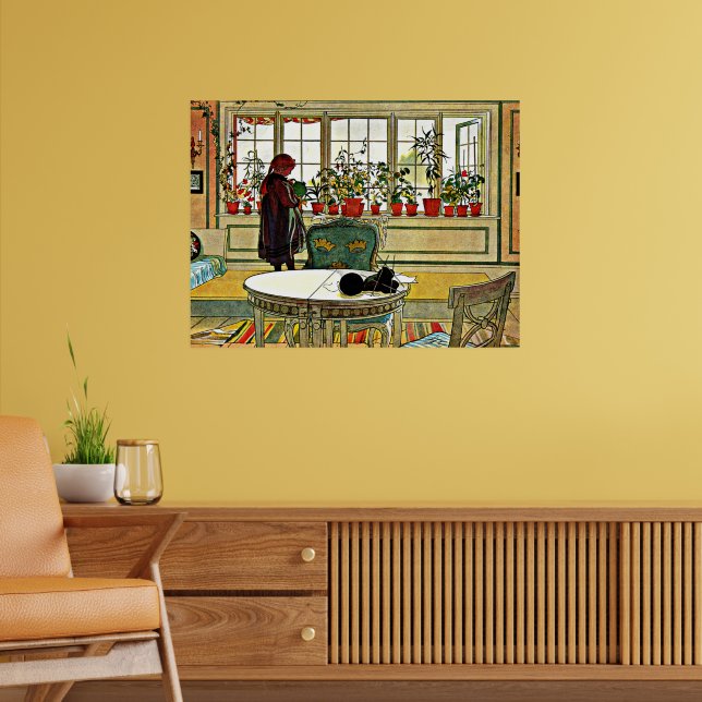Poster Carl Larsson - Flores em uma janela (Sala de Estar 2)