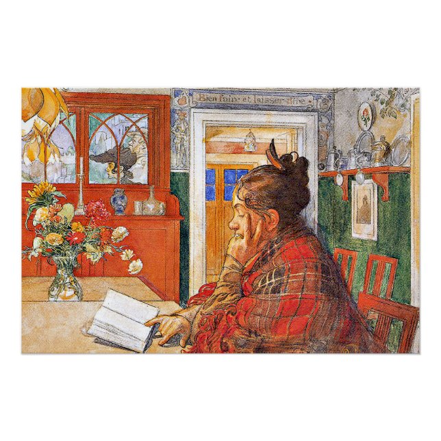 Póster Carl Larsson - Karin Reading (Frente)