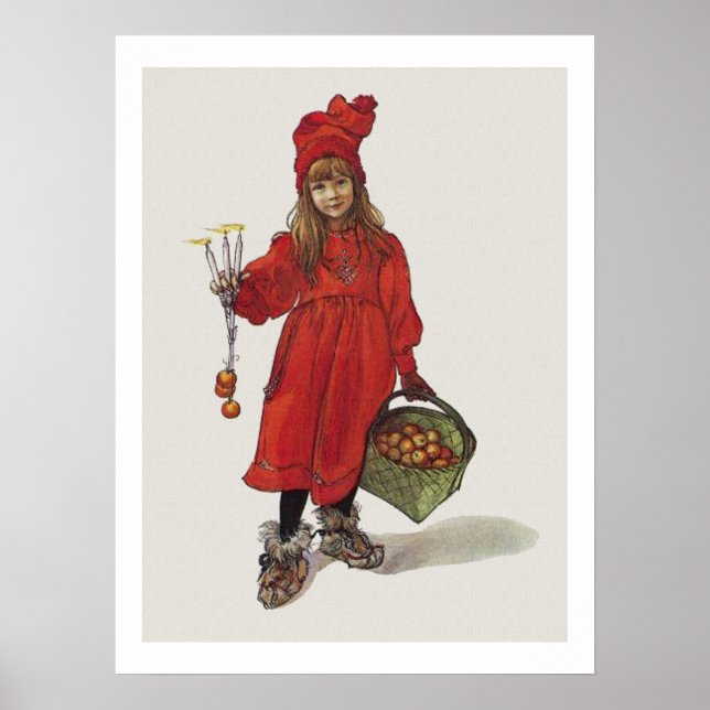 Póster Carl Larsson Little Swedish Girl Brita como Iduna (Frente)