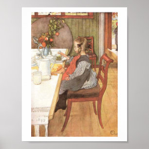 Póster Carl Larsson, o infeliz café da manhã da última ri