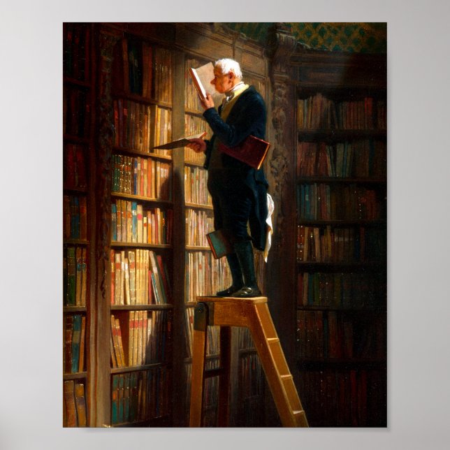 Poster Carl Spitzweg Der Bücherwurm Deutsche Malerei (Frente)