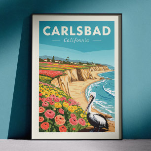 Poster Carlsbad Califórnia Antiga