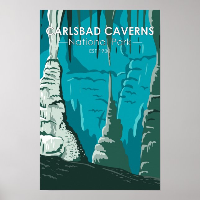 Poster Carlsbad Caverns National Park Vintage (Frente)