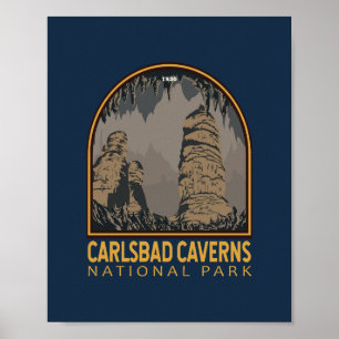 Poster Carlsbad Caverns National Park Vintage Emblem