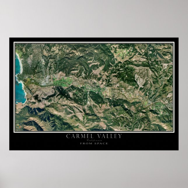 Póster Carmel Valley California Do Space Satellite Map (Frente)