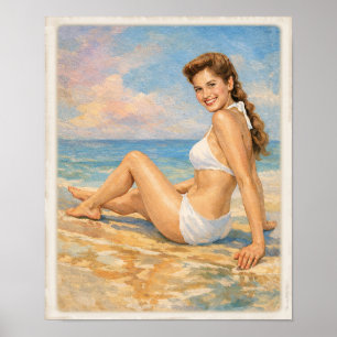 Poster Carmen na Praia Pin Up