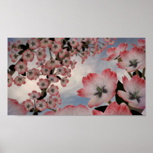 Poster carmesim da flor da neve