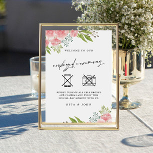 Poster Carnação Boho Sinal de Casamento de Cerimônia Desp