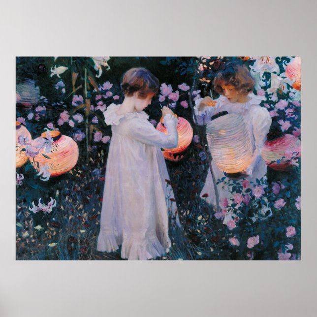 Póster Carnação Lily Lily Rosa John Singer Sarger Art (Frente)