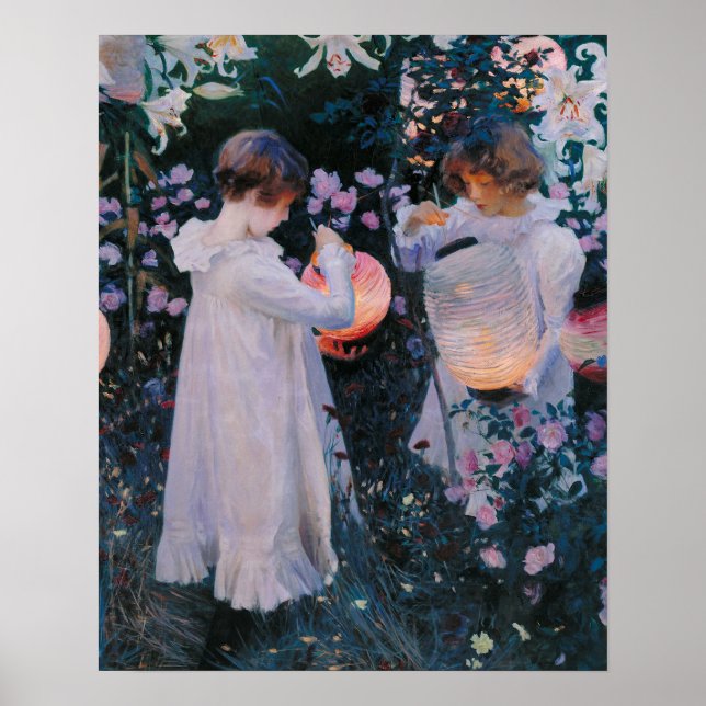 Poster Carnação, Lily, Lily, Rosa por John Singer Sargent (Frente)