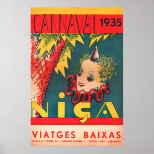 Poster Carnaval 1935 CARTAZ IMPRESSO A5-A1 Vintage Retro