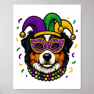 Poster Carnaval Australian Shepherd Aussie Cachorro Mardi