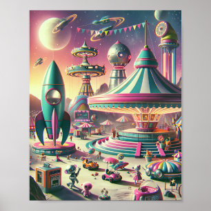 Poster Carnaval Cósmico - Vintage Sci-fi Art