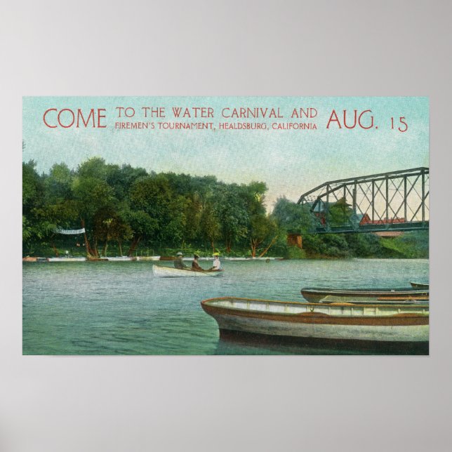 Póster Carnaval de Água e Promoção do Torneio de Bombeiro (Frente)