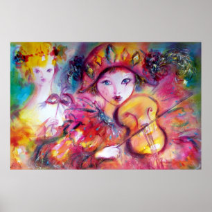 Póster Carnaval de Arlecchino e Colombina/Veneza