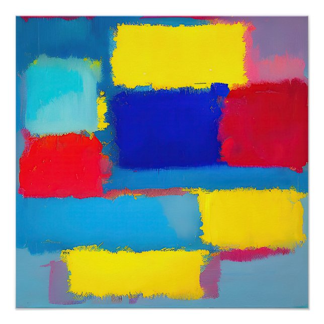 Póster "Carnaval de Cobalto" Abstrato Art (Frente)